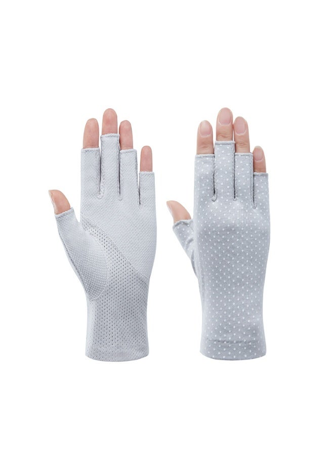 Women Summer UV Protection Gloves Non-Slip Sunblock Fingerless Driving Gloves Touchscreen Mittens - Image 4