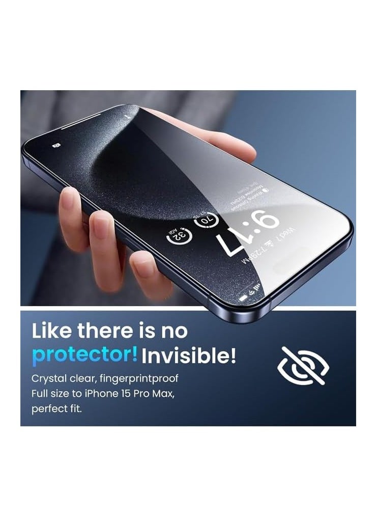 Raxoom Screen Protector Designed For iPhone 15 Pro Max Anti-Scratch Tempered Glass Clear HD Edge to Edge Full Coverage Friendly Film Screen Protector For Apple iPhone 15 Pro Max - Image 5