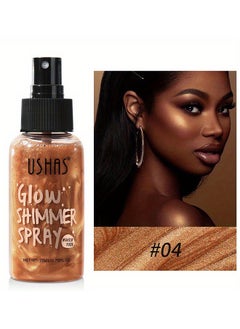 Ushas Glow Shimmer Spray - Shimmer Body Oil Liquid Easy to Push Away Natural Moisture Glitter Face Brightening Glow Pearl Highlighter Illuminator Shine Contouring Makeup for Face and Body #04  - Image 2