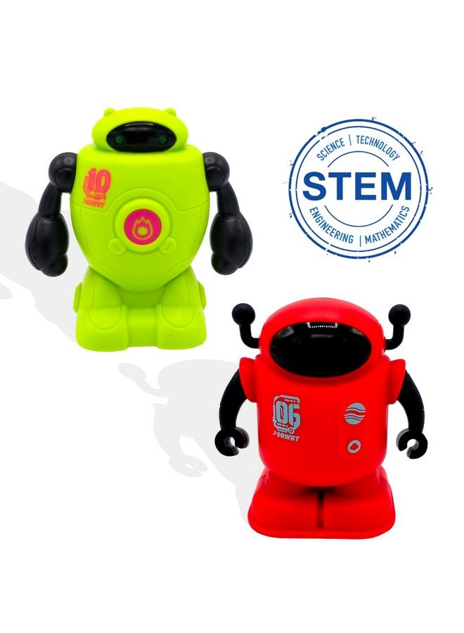 MukikiM Tracerbot Set (2 Robot Set) Mini Inductive Robot That Follows The Black Line You Draw. Fun Educational And Interactive Stem Toy! Includes Trail Map Dry Erase Board And Playbook - Image 4