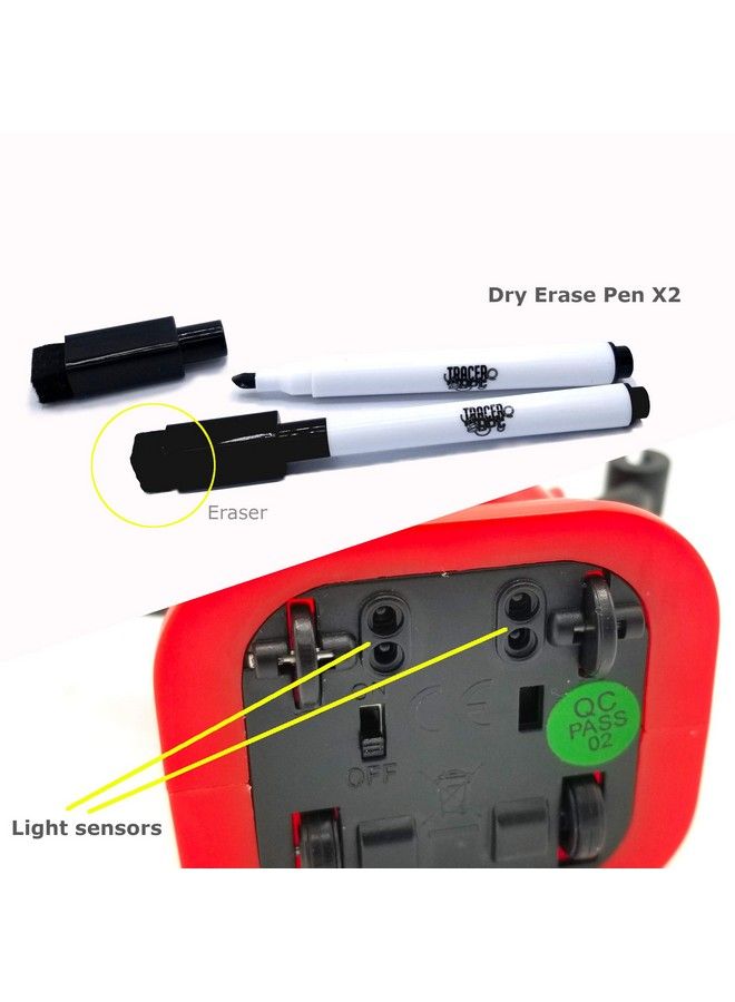 MukikiM Tracerbot Set (2 Robot Set) Mini Inductive Robot That Follows The Black Line You Draw. Fun Educational And Interactive Stem Toy! Includes Trail Map Dry Erase Board And Playbook - Image 5