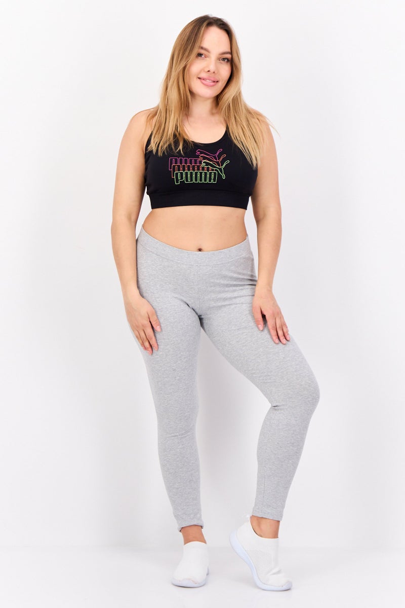 PUMA Women Plus Size Brand Logo Padded Sports Bra, Black - Image 3
