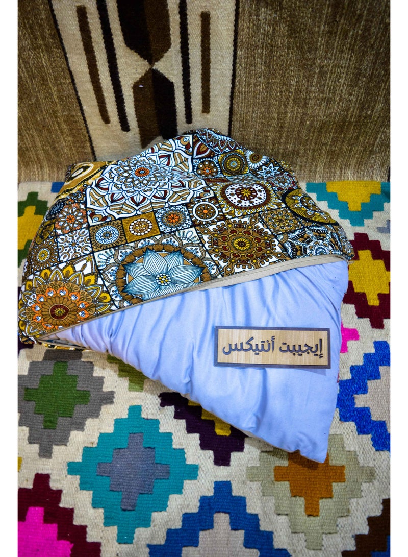 Egypt Antiques Pillowcase, red x black, produced by Egypt Antiques, 100% handmade - Image 2