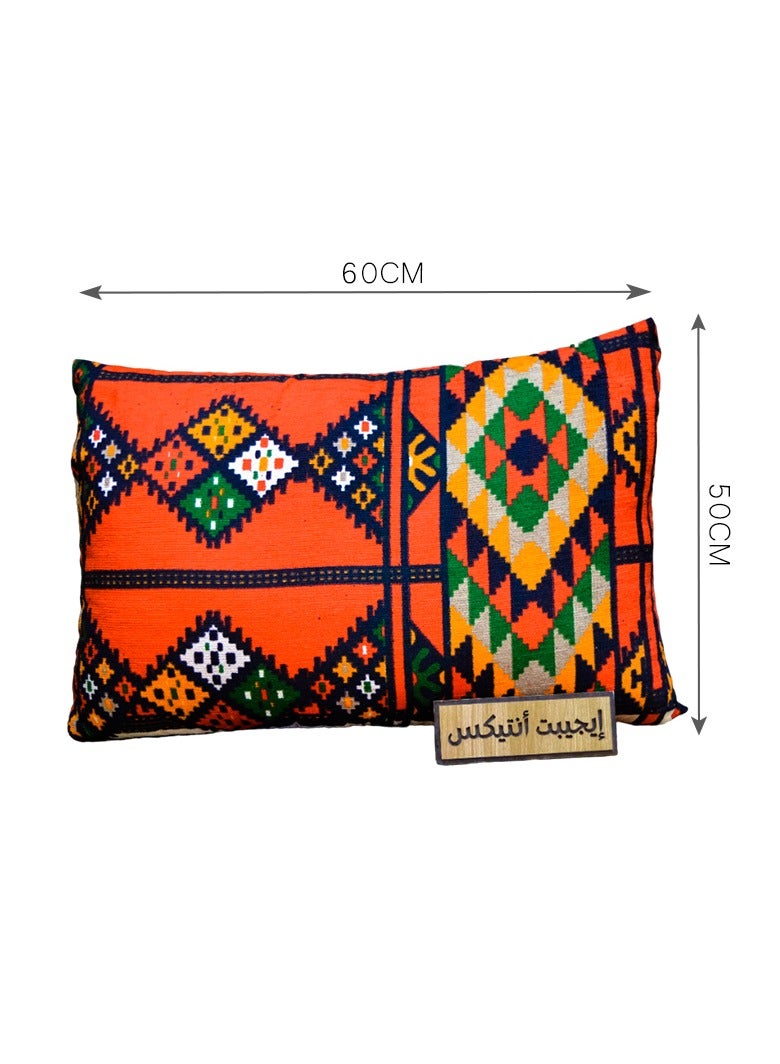 Egypt Antiques Pillowcase, red x black, produced by Egypt Antiques, 100% handmade - Image 4