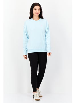 adidas Originals Women Sportswear Fit Long Sleeves Outdoor Sweatshirt, Sky Blue  - Image 3