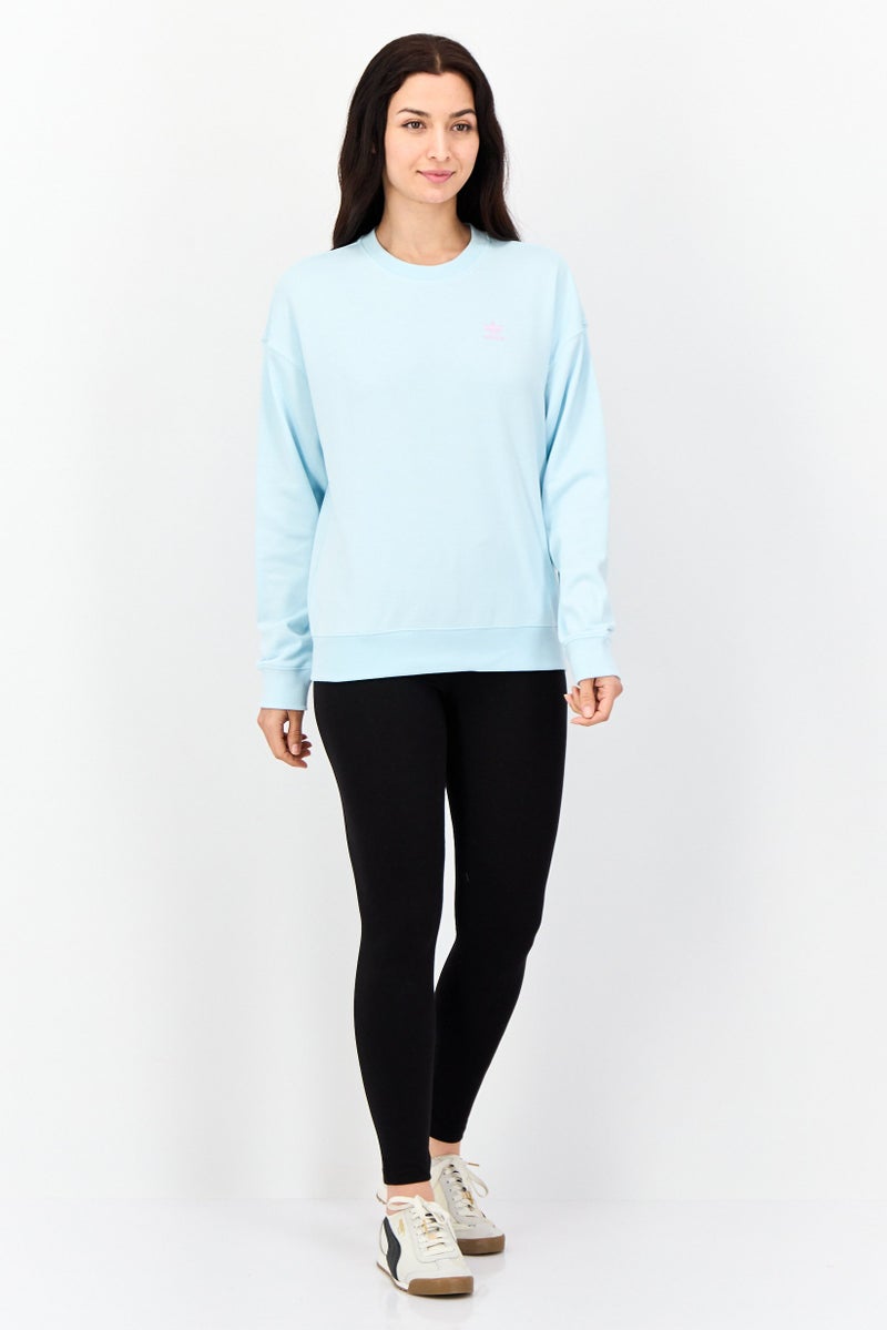 adidas Originals Women Sportswear Fit Long Sleeves Outdoor Sweatshirt, Sky Blue  - Image 3