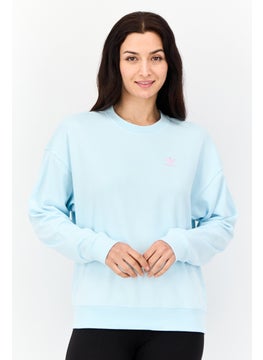 adidas Originals Women Sportswear Fit Long Sleeves Outdoor Sweatshirt, Sky Blue  - Image 1