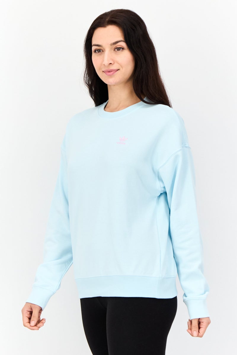 adidas Originals Women Sportswear Fit Long Sleeves Outdoor Sweatshirt, Sky Blue  - Image 2