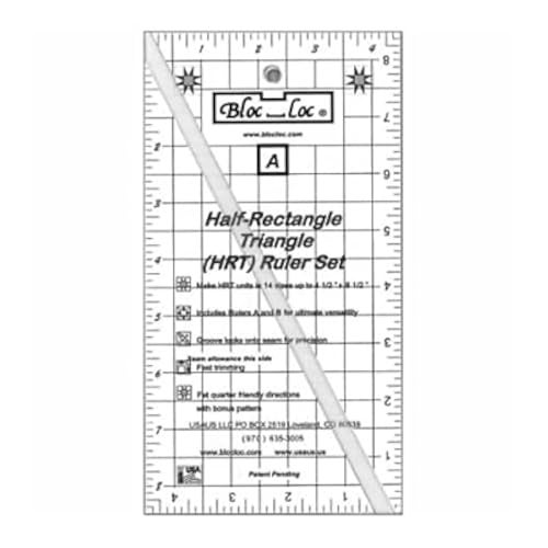 Bloc Loc~Half Rectangle Triangle Large 2-1 Acrylic Ruler - Image 4