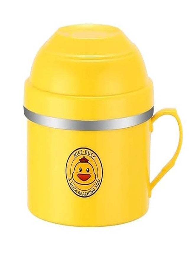 VEMPIX Double Insulated Instant Noodle Yellow Cup || Stainless Steel Snacks Bowl || Leak Proof Lunch Box || Lunch Box for Kids, Student Lunch Box, (Pack of 1) (Yellow)