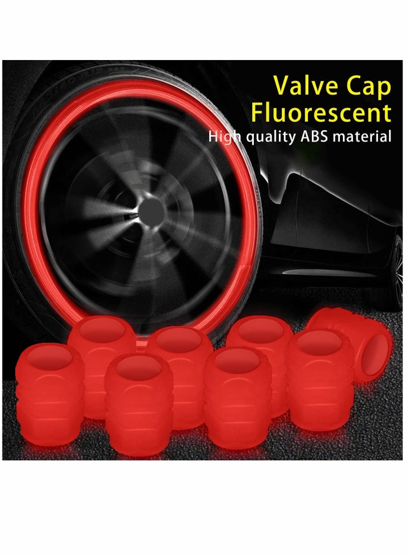KASTWAVE 24PCS Car Valve Cap Tire Valve Stem Caps Noctilucous Illuminated Tire Air Caps Cover Auto Wheel Valve Stem Cap, Wheel Accessories, Universal Wheel Valve Caps for Car Truck Motorcycles Bike Tires (Red) - Image 3