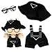 MOSA BEAR Clothes for LabubuNO Doll Hat Overalls Set for Labubu for LABUBU 17CM Dolls Handcrafted Crochet Clothes Set Premium Fashion Cute Outfit for Dress Up Play Collector Display Black - Image 3