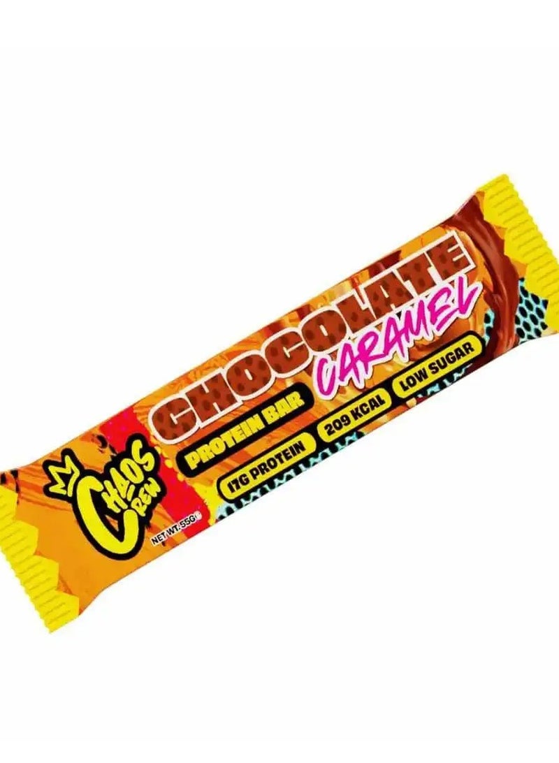 CHAOS CREW, PROTEIN BAR, CHOCOLATE CARAMEL,55G