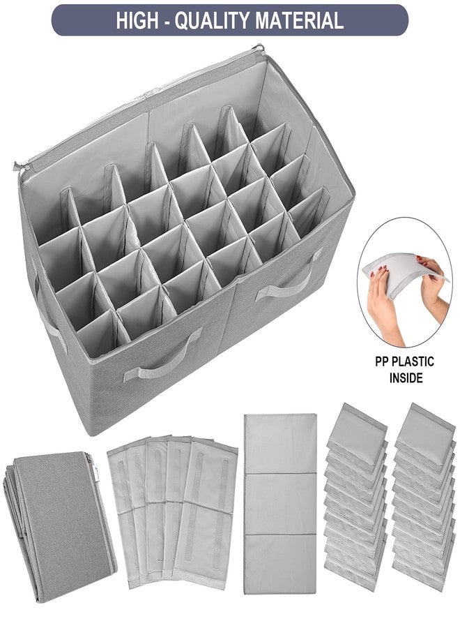 Moteph Shoe Organizer Closet Storage Solution with Clear Cover & Adjustable Dividers for Shoes, Handbags, Blankets, Linen, Clothing (Large - 24 Pairs, Grey) - Image 3