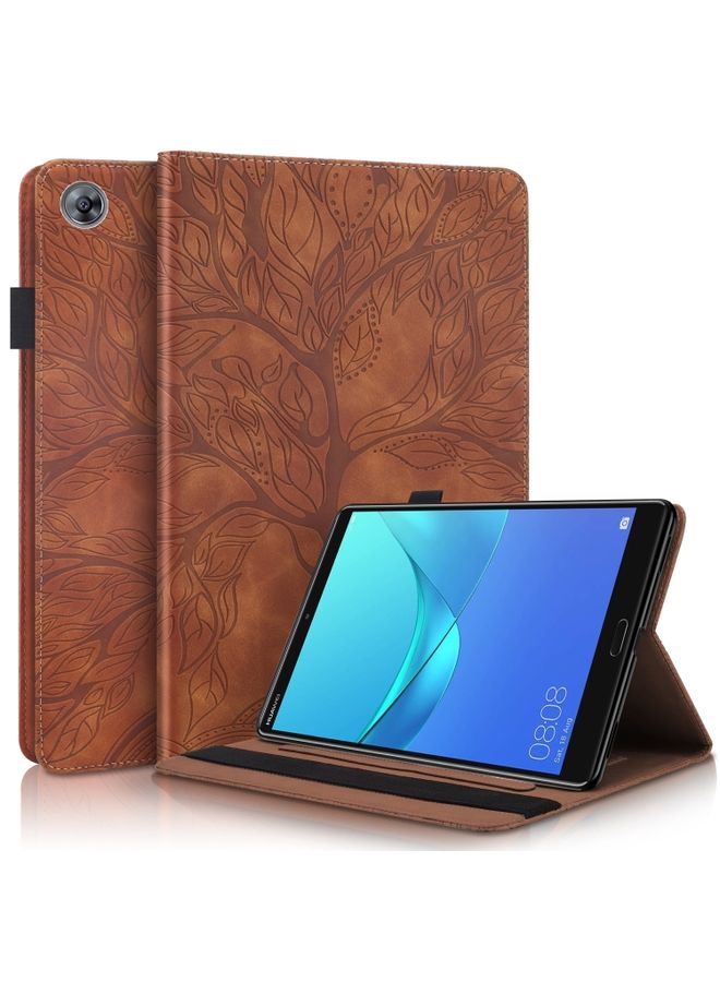 HuHa Case Cover For Huawei MediaPad M5 10.8 inch Life Tree Series Horizontal Flip Leather Case with Holder & Card Slots & Pen Slot Brown 
