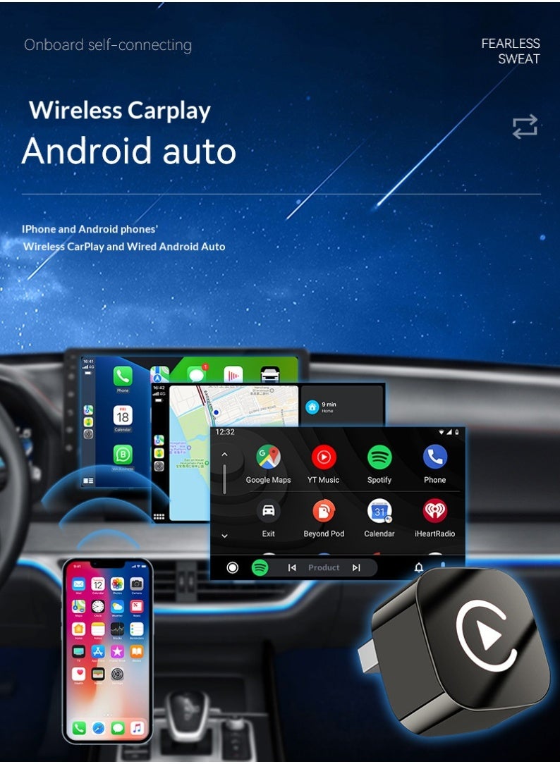 2 in 1 Android Auto Wireless Adapter & Wireless CarPlay Adapter Plug & Play - Image 4