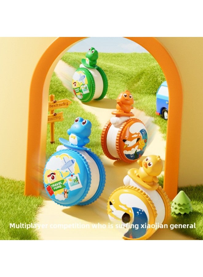 Children's Cute Fun Toys Back To Force Rotating Tumbler Baby Guide Head Up To Learn To Climb Baby Novelty Toys Cross Border-Color:Orange Duck - Image 2