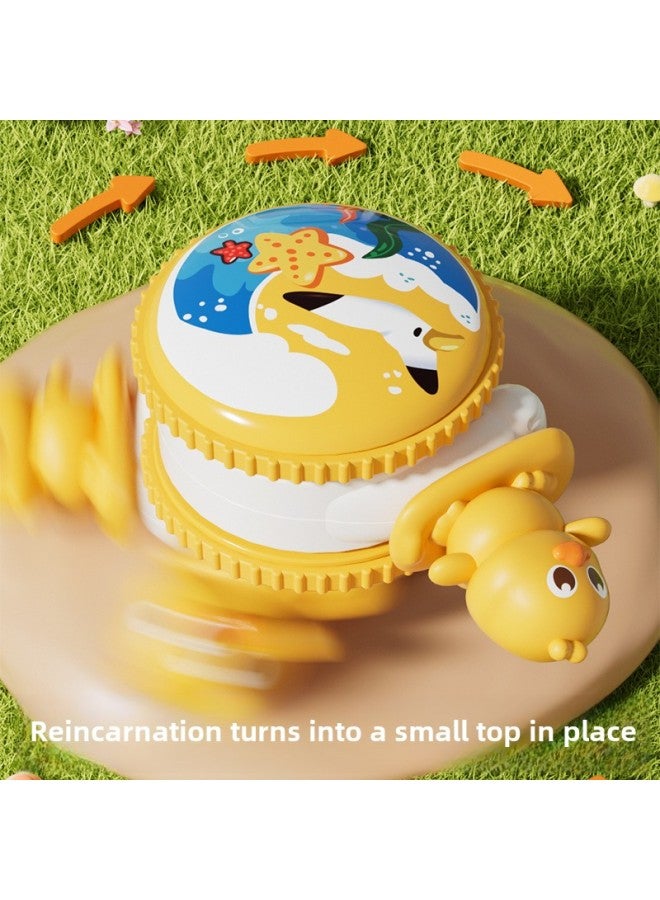 Children's Cute Fun Toys Back To Force Rotating Tumbler Baby Guide Head Up To Learn To Climb Baby Novelty Toys Cross Border-Color:Orange Duck - Image 4
