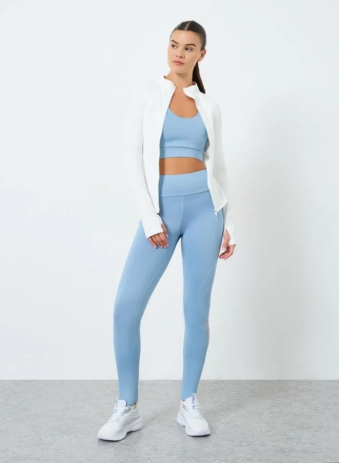 Styli Active Broad Contour Stitch Thumbhole Detail Jacket