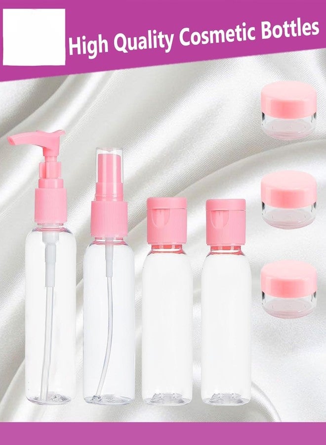 Brille Bee Travel Bottles for Toiletries (7pcs) - Refillable Empty Mini Containers with Pouch -Travelling Accessories & Essentials Kit Set for Shampoo, Cosmetics, and More. - Image 3