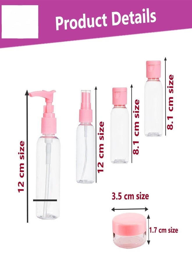 Brille Bee Travel Bottles for Toiletries (7pcs) - Refillable Empty Mini Containers with Pouch -Travelling Accessories & Essentials Kit Set for Shampoo, Cosmetics, and More. - Image 5