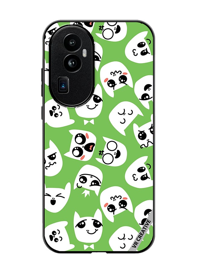 VR CREATIVE Protective Case Cover For Oppo Reno 10 Pro Plus Doodle Cat Emoticons Design Multicolour - Image 1