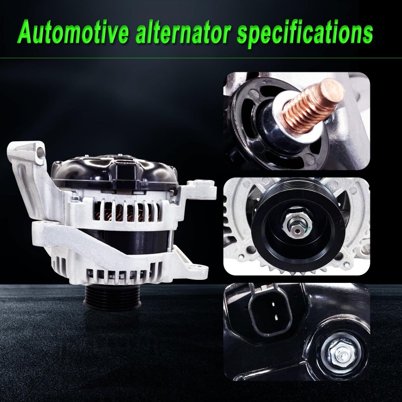 SHICHU Alternator Compatible with 2007 Aspen Durango Commander Grand Cherokee 2009-2013 Ram 1500 2007-2010 Nitro Liberty 11-12 1500 3.7L V6 4.7L V8 Replace for: 56029914A 11240N6G1 4210000711 - Image 5