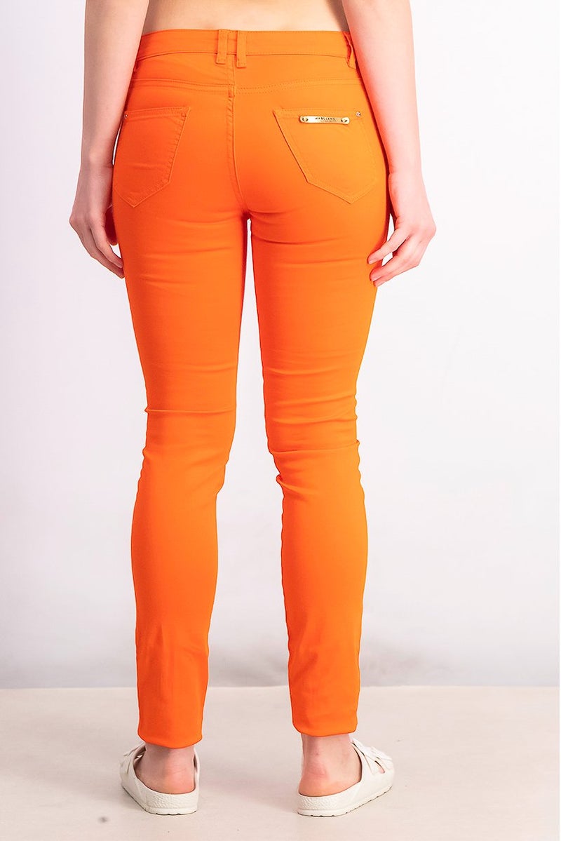 GUESS Marciano By Guess Women Regular Fit Mid Rise Solid Pants, Orange - Image 4