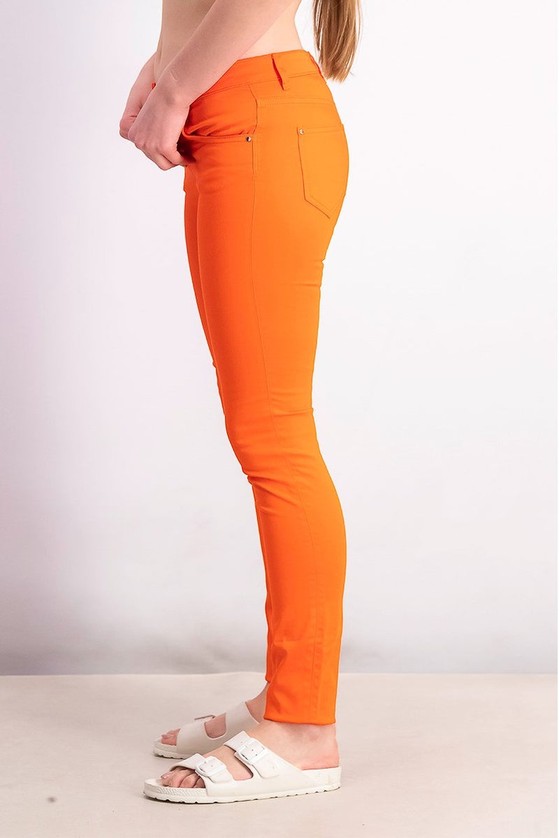 GUESS Marciano By Guess Women Regular Fit Mid Rise Solid Pants, Orange - Image 2