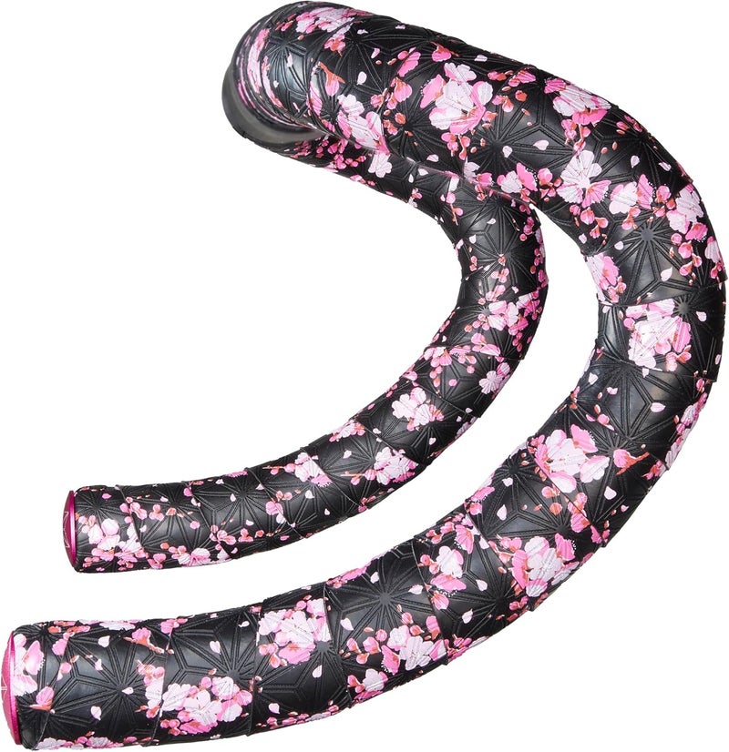 Supacaz Super Sticky Kush Bike Handlebar Tape – 220 cm x 3 cm – Sakura – Ano Pink Plugs - Image 1