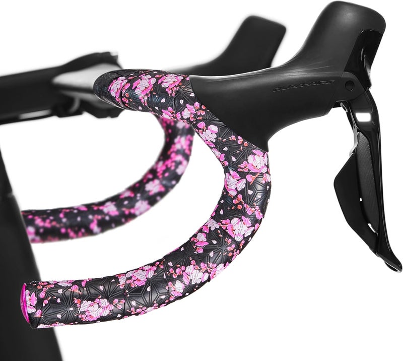 Supacaz Super Sticky Kush Bike Handlebar Tape – 220 cm x 3 cm – Sakura – Ano Pink Plugs - Image 2