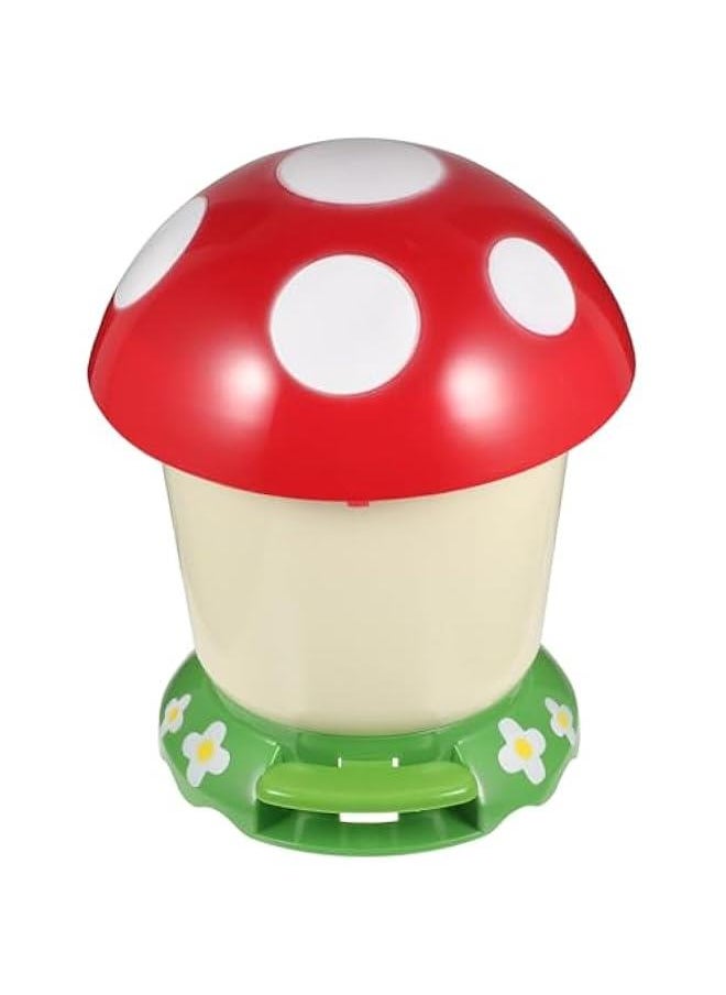 Generic - Mushroom Trash Can with Lid Foot Pedal Trash Can Small Trash Bins Wastebasket Garbage Container Bins Recycling Bin for Bathroom Vanity Desktop Table Nursery Room Decor - Image 1