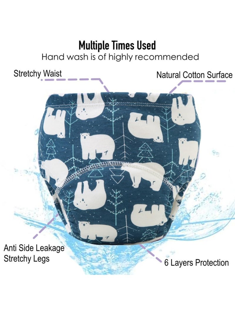 Anmi 7 PCS Baby Potty Training Pants for Kids, Breathable 6-Layer Cotton Training Underwear, Absorbent Learning Pants(Boys, Size 100) - Image 4