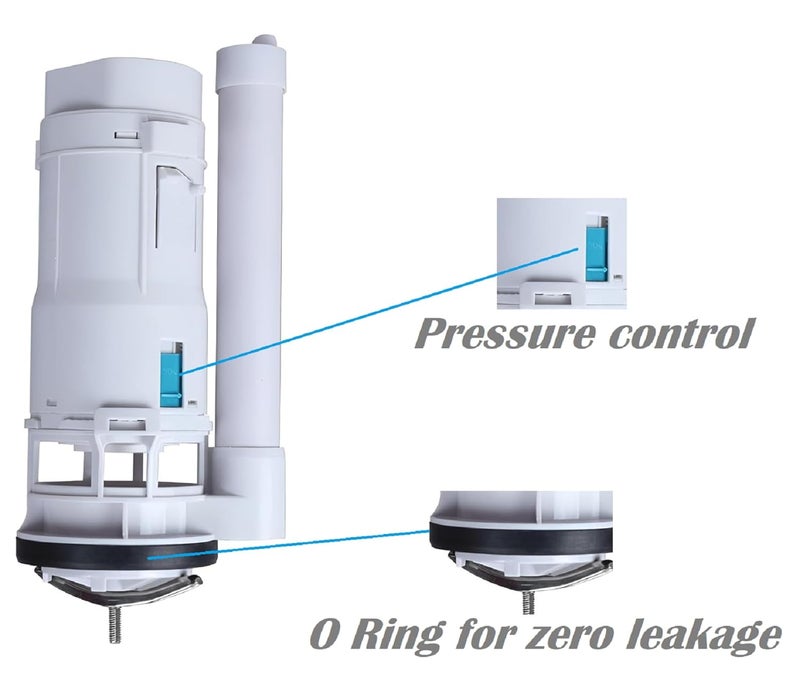 JAGGER صمام تدفق مزدوج بلاستيكي JAG346 للمرحاض، سيفون تدفق، صمام تعبئة مع مجموعة إصلاح المرحاض زر مطلي بالكروم للمرحاض المثبت مع خزان المرحاض (عالمي، 1) - Image 2