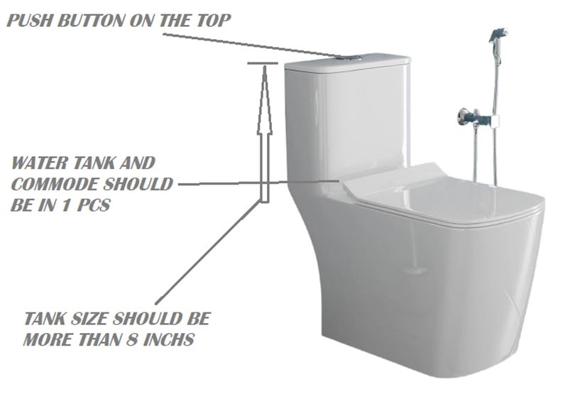 JAGGER صمام تدفق مزدوج بلاستيكي JAG346 للمرحاض، سيفون تدفق، صمام تعبئة مع مجموعة إصلاح المرحاض زر مطلي بالكروم للمرحاض المثبت مع خزان المرحاض (عالمي، 1) - Image 5