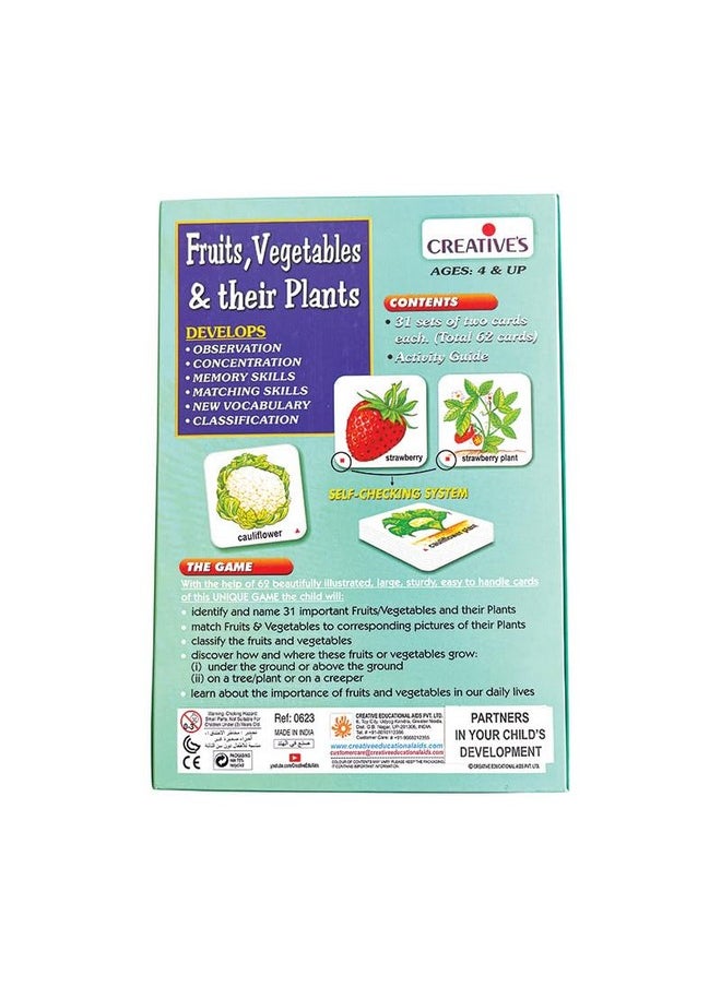 Creative's Creative’s Fruits Vegetables & Their Plants | Learn The Importance of Fruits & Vegetables in Our Daily Life| Memory Games | Learning & Educational | Educational Toys | Ages 4 & Up  - Image 3