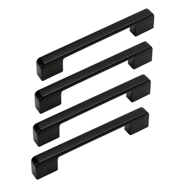 Matte Black Cabinet Door Handles Pulls 4Pcs Ergonomic Curve Easy Install - Image 2