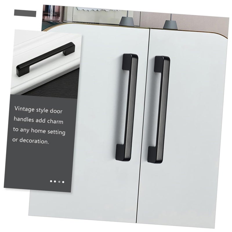 Matte Black Cabinet Door Handles Pulls 4Pcs Ergonomic Curve Easy Install - Image 3