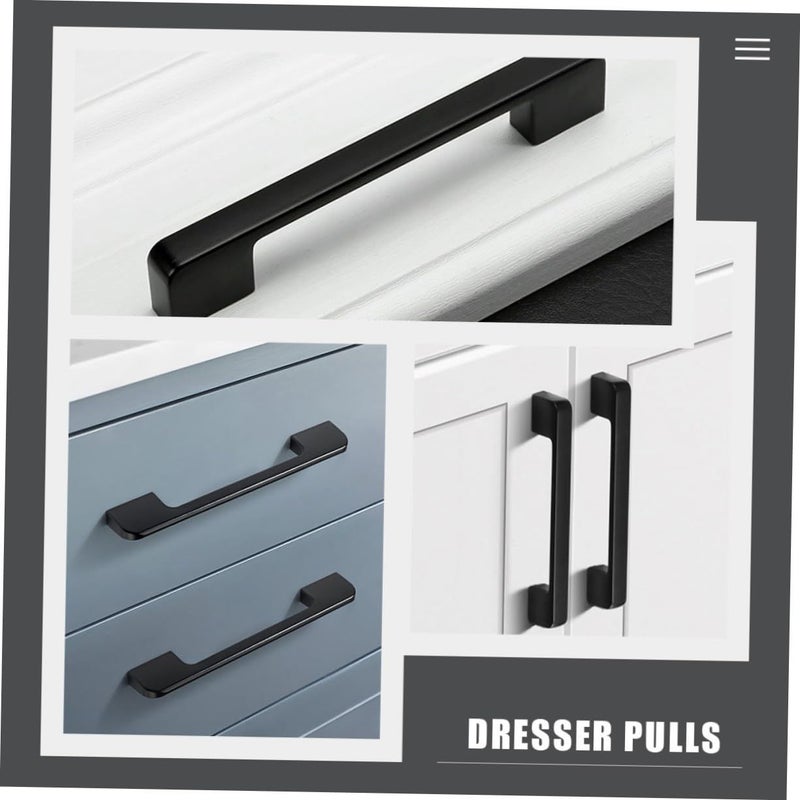 Matte Black Cabinet Door Handles Pulls 4Pcs Ergonomic Curve Easy Install - Image 4