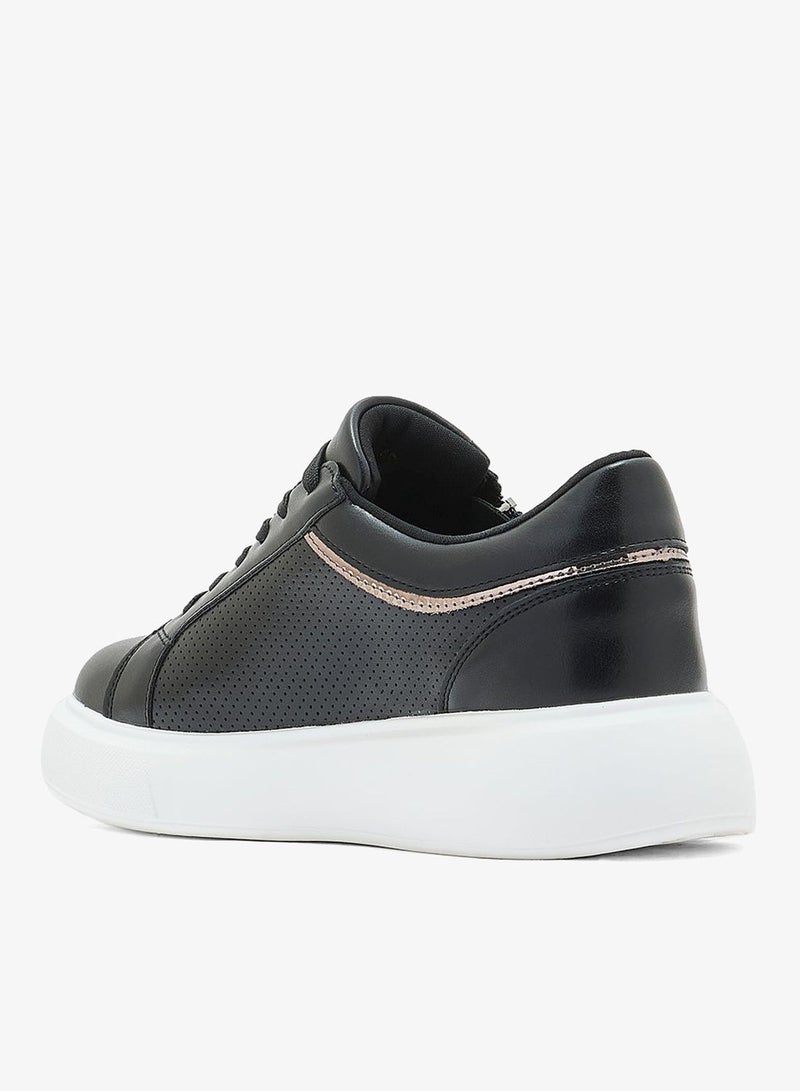 Ginger Metal Zip Detail Casual Sneakers - Image 2