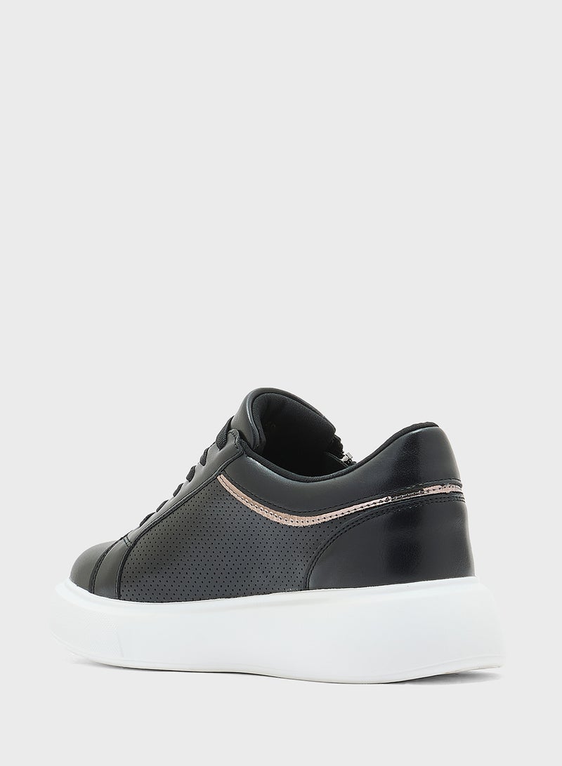 Ginger Metal Zip Detail Casual Sneakers  - Image 2