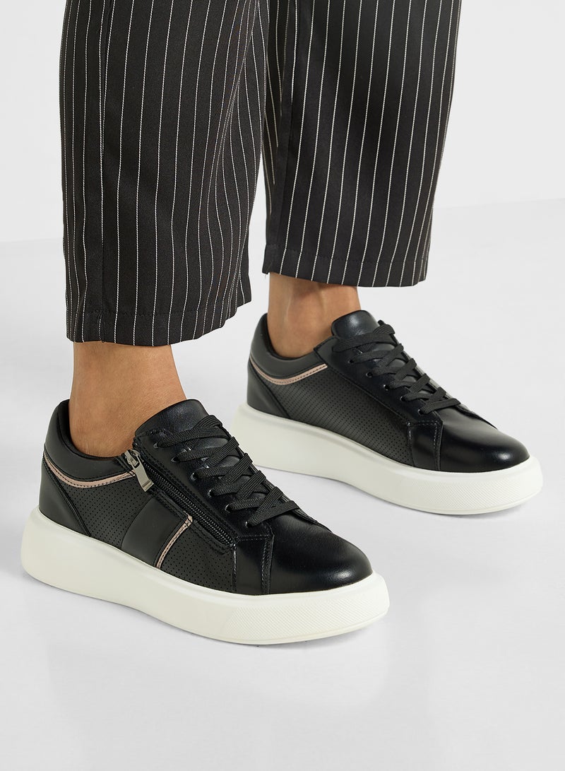 Ginger Metal Zip Detail Casual Sneakers  - Image 5