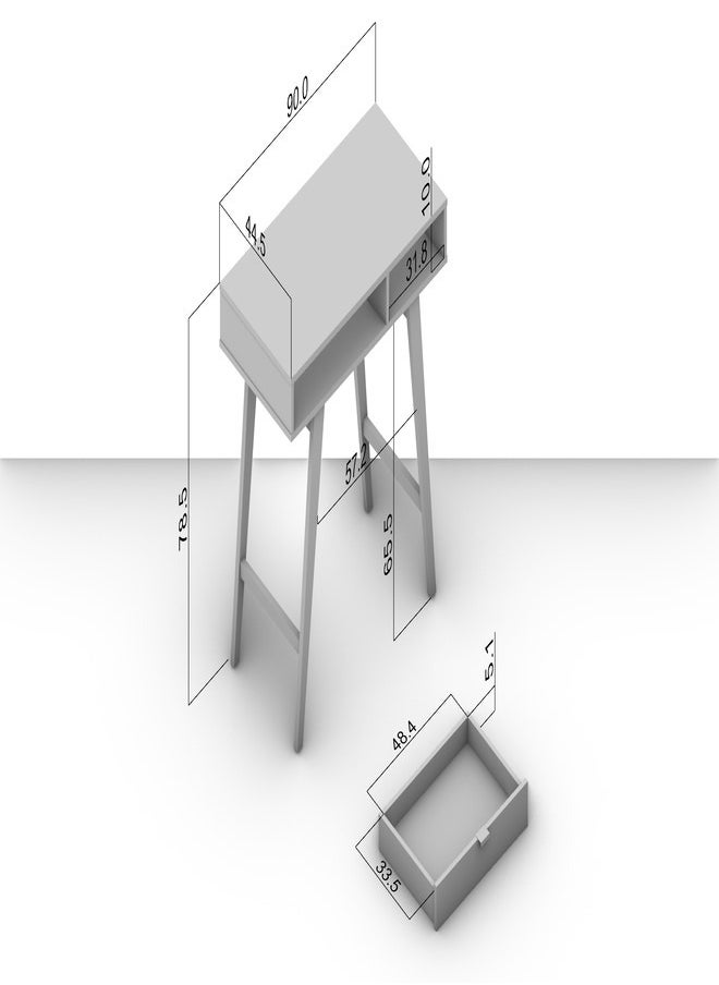 Console Table with Drawer white color 78.5x90x44.5 cm