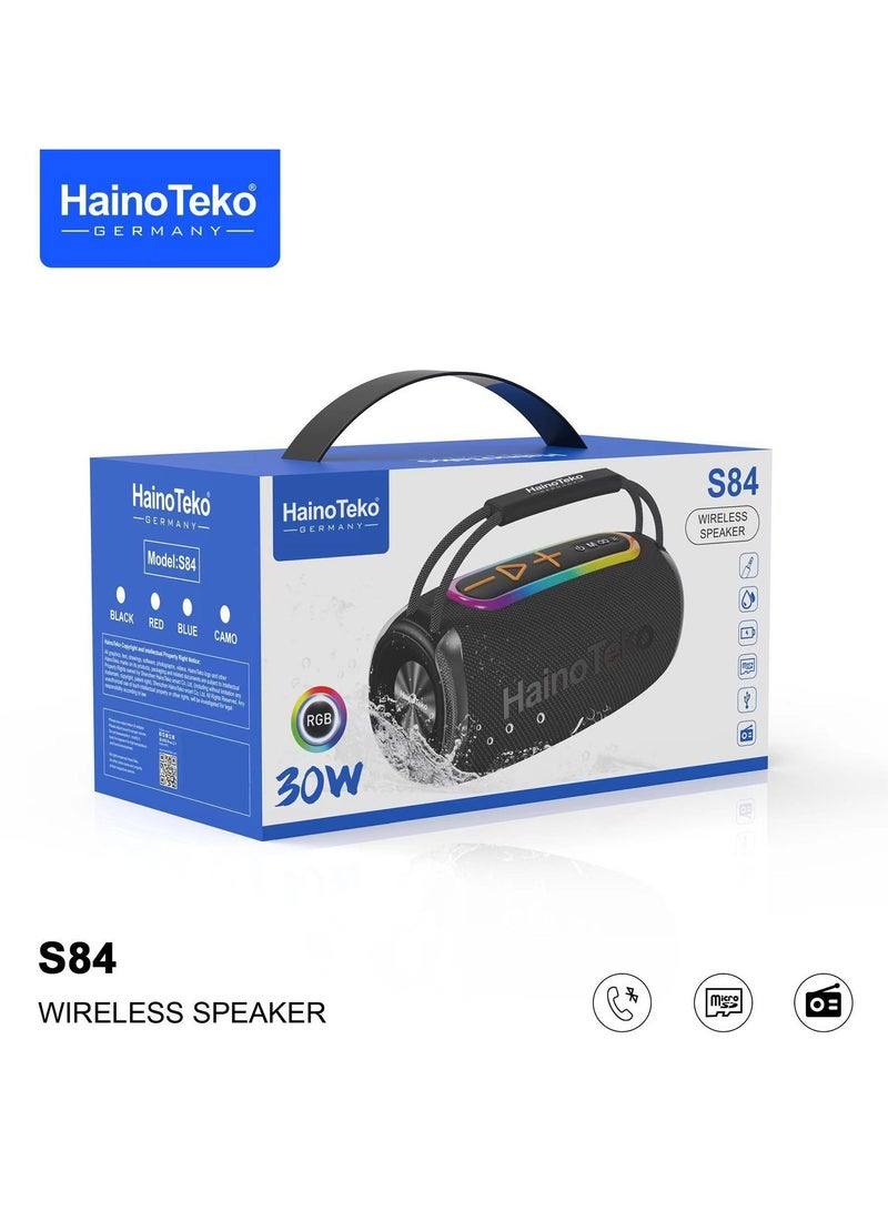 Haino Teko Haino Teko Germany S84 Portable Wireless Bluetooth Speaker Black  - Image 5