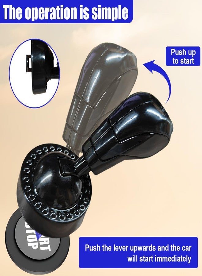 Tuxihapp Ball-bar Car Push Starter Button Cover, Alloy Auto Engine Ignition Protective Joystick, Universal Vehicle Start Stop Button Decorative Rocker for Most Cars(Black) - Image 4