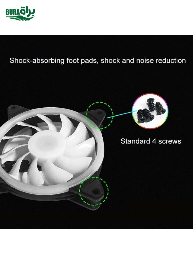 BURAQ Computer CPU RGB luminous Radiator 4 Fans+Remote Control  - Image 3