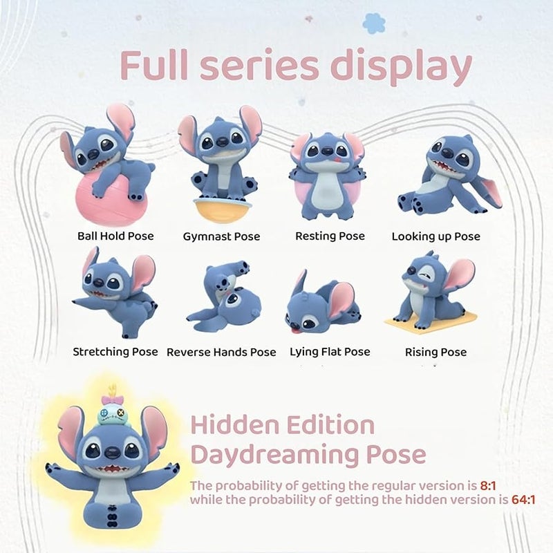 Miniso Disney Stitch Energetic Yoga Series Blind Boxes: Creative Figurines, Personalized Desktop Ornaments, Collectibles, Decorations, and Gifts (Random 1pc) - Image 3