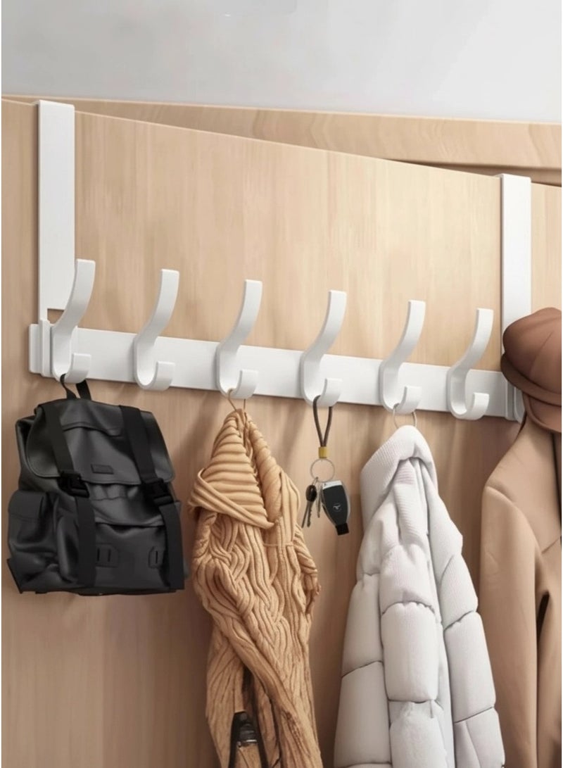 Door hooks, non-perforating bathroom hooks, bedroom storage hooks, clothing hooks, wall hooks, made of thickened space aluminum material, a total of 14 hooks. - Image 1