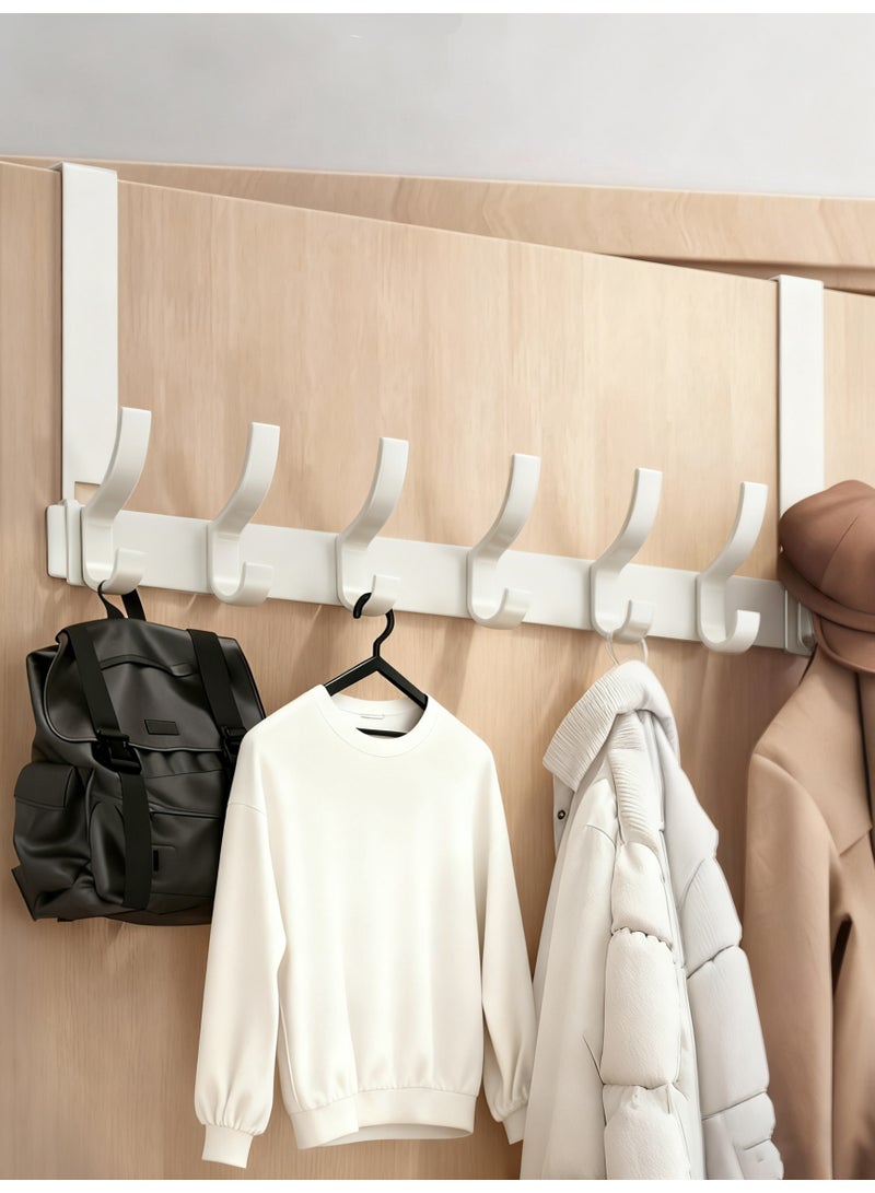 Door hooks, non-perforating bathroom hooks, bedroom storage hooks, clothing hooks, wall hooks, made of thickened space aluminum material, a total of 14 hooks. - Image 2