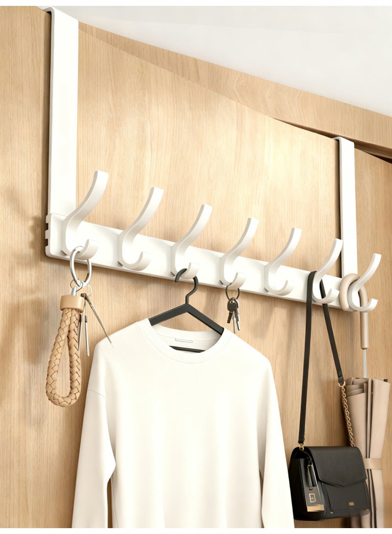 Door hooks, non-perforating bathroom hooks, bedroom storage hooks, clothing hooks, wall hooks, made of thickened space aluminum material, a total of 14 hooks. - Image 5